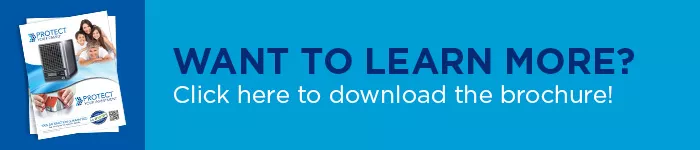 Blue button that says "Want to learn more? Click here to download the brochure!"